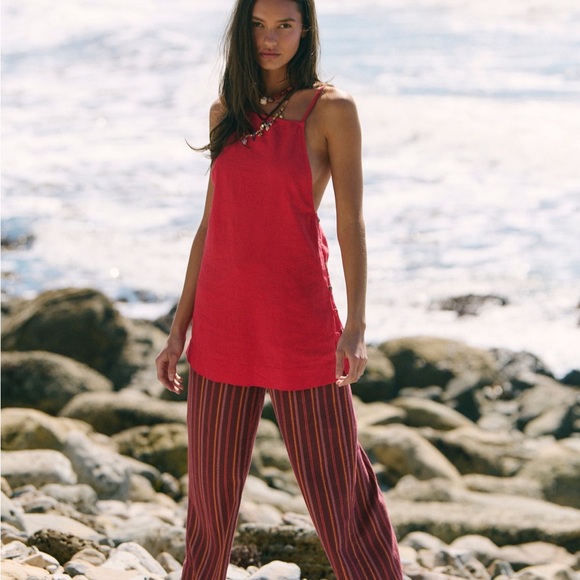 Free people beachside cotton linen mini dress - Picture 4 of 4